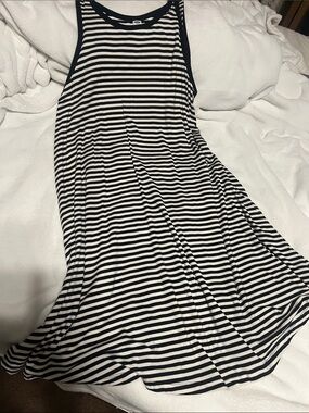NWT black and white striped summer dress.